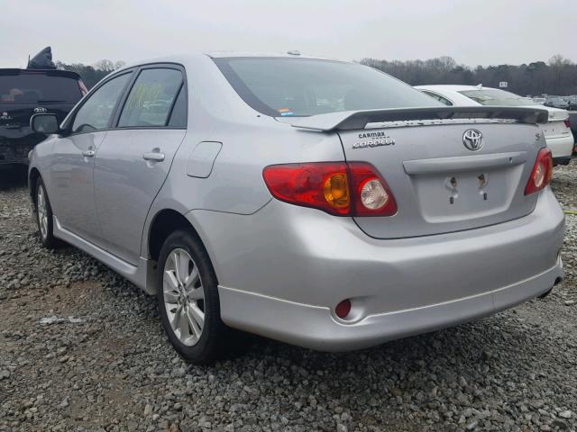 1NXBU4EE5AZ255998 - 2010 TOYOTA COROLLA BA SILVER photo 3