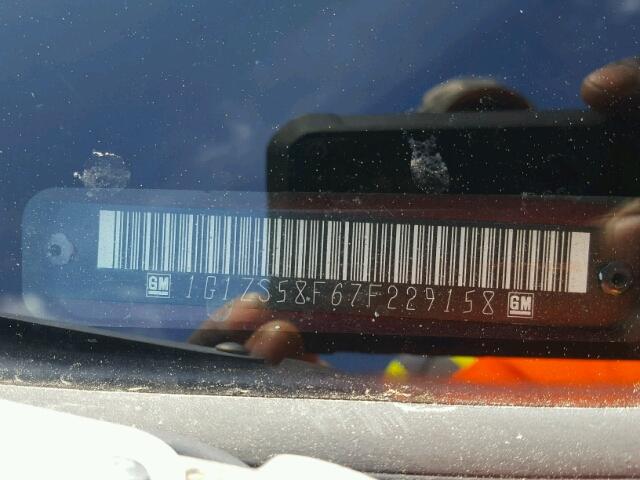 1G1ZS58F67F229158 - 2007 CHEVROLET MALIBU LS MAROON photo 10