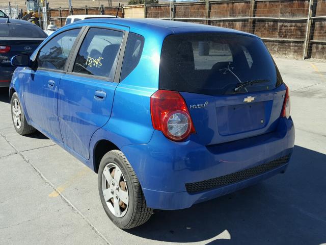 KL1TD66E29B306116 - 2009 CHEVROLET AVEO LS BLUE photo 3