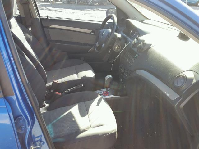 KL1TD66E29B306116 - 2009 CHEVROLET AVEO LS BLUE photo 5