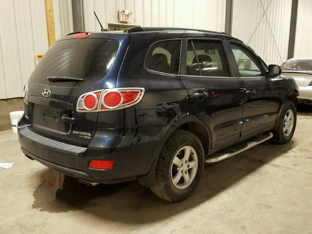 5NMSG73E38H217591 - 2008 HYUNDAI SANTA FE G BLUE photo 4