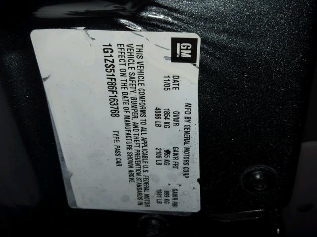 1G1ZS51F86F163768 - 2006 CHEVROLET MALIBU LS GRAY photo 10