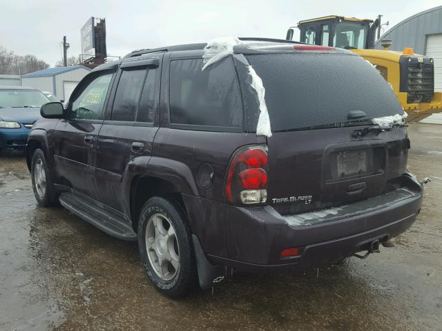 1GNDT13S782125564 - 2008 CHEVROLET TRAILBLAZE MAROON photo 3