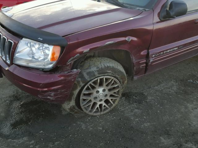 1J4GW58N53C538622 - 2003 JEEP GRAND CHER MAROON photo 9