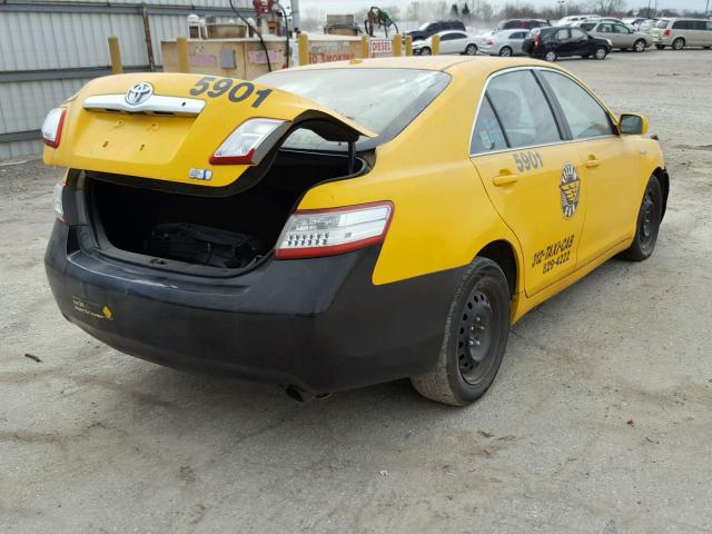 4T1BB3EK9AU115927 - 2010 TOYOTA CAMRY HYBR YELLOW photo 4