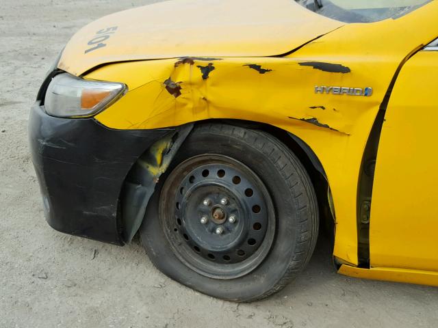 4T1BB3EK9AU115927 - 2010 TOYOTA CAMRY HYBR YELLOW photo 9