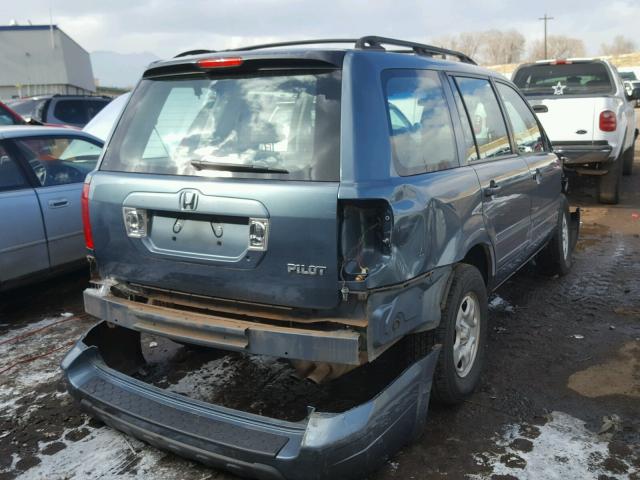 2HKYF18165H520752 - 2005 HONDA PILOT LX BLUE photo 4