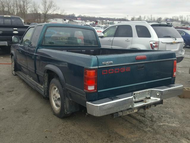 1B7GL23X8TS661102 - 1996 DODGE DAKOTA GREEN photo 3