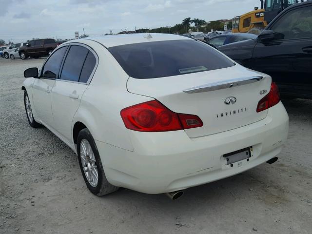 JNKBV61F57M807177 - 2007 INFINITI G35 WHITE photo 3