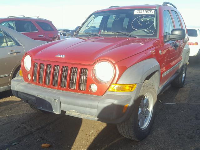 1J4GL48K37W671666 - 2007 JEEP LIBERTY SP RED photo 2