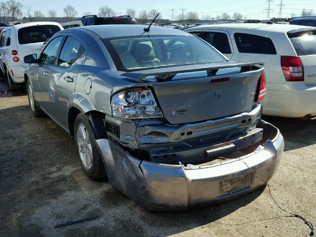 1B3LC56K08N164567 - 2008 DODGE AVENGER SX SILVER photo 3