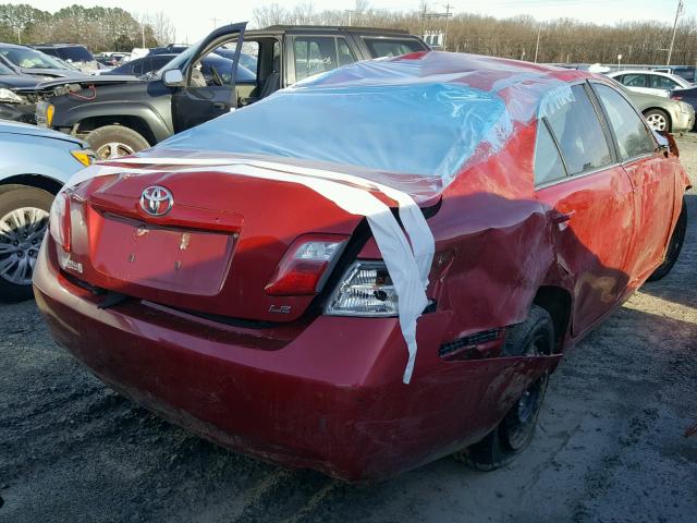 4T1BE46K19U405599 - 2009 TOYOTA CAMRY BASE RED photo 4