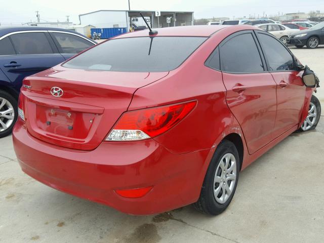 KMHCT4AE6EU646693 - 2014 HYUNDAI ACCENT GLS BURGUNDY photo 4