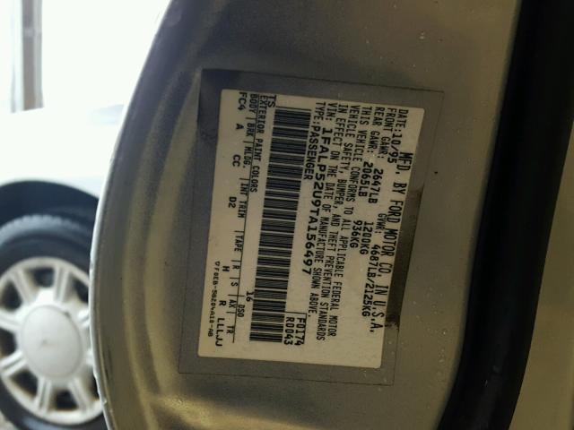 1FALP52U9TA156497 - 1996 FORD TAURUS GL SILVER photo 10