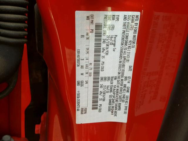 1FADP3F24EL382441 - 2014 FORD FOCUS SE RED photo 10