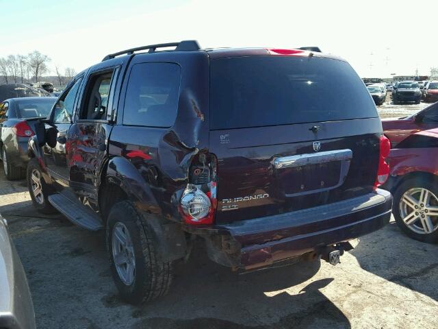 1D4HB48N34F242355 - 2004 DODGE DURANGO SL MAROON photo 3