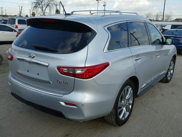 5N1AL0MNXEC528082 - 2014 INFINITI QX60 SILVER photo 4