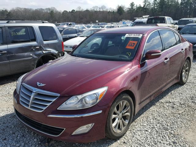 KMHGC4DD6DU226452 - 2013 HYUNDAI GENESIS 3. MAROON photo 2