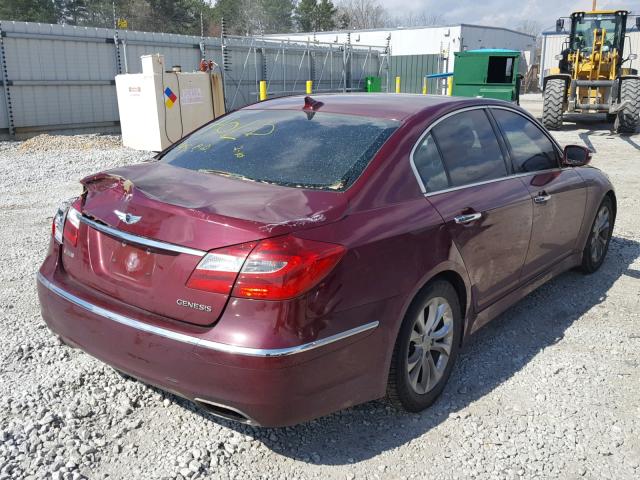 KMHGC4DD6DU226452 - 2013 HYUNDAI GENESIS 3. MAROON photo 4