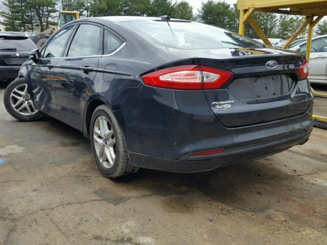 3FA6P0H7XER205605 - 2014 FORD FUSION SE BLACK photo 3