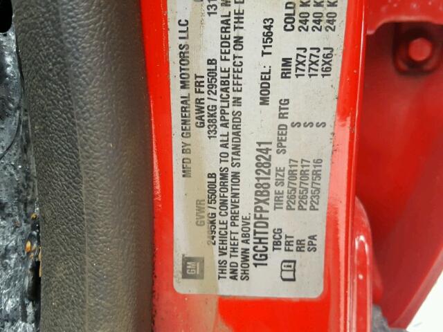 1GCHTDFPXB8128241 - 2011 CHEVROLET COLORADO L RED photo 10