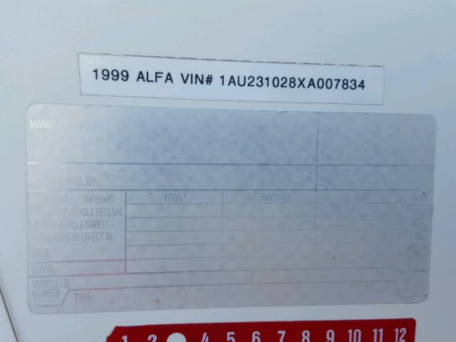 1AU231028XA007834 - 1999 ALFA ROMEO IDEAL WHITE photo 10