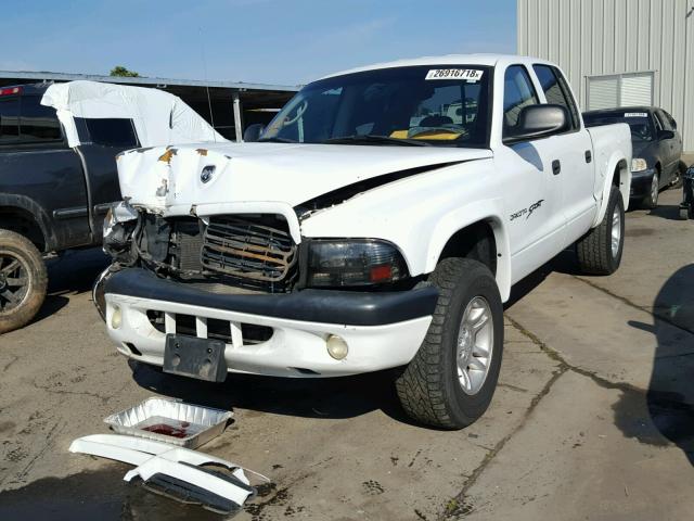 1B7GG2AN21S104754 - 2001 DODGE DAKOTA QUA WHITE photo 2