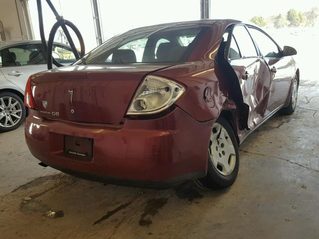 1G2ZF57B984275336 - 2008 PONTIAC G6 VALUE L MAROON photo 4