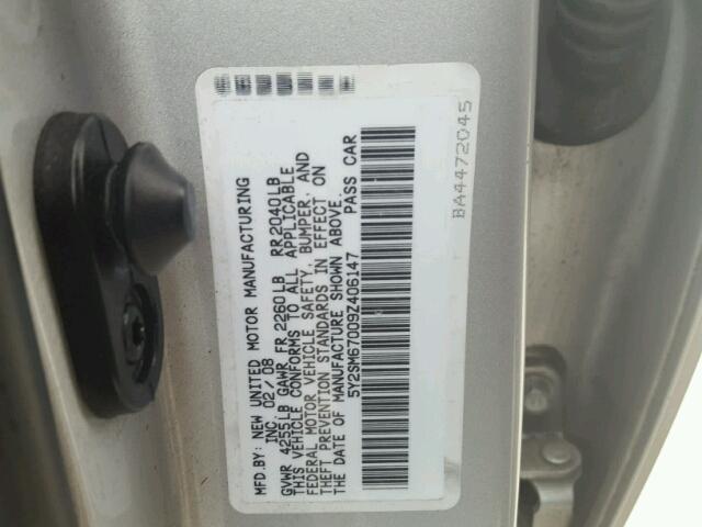 5Y2SM67009Z406147 - 2009 PONTIAC VIBE SILVER photo 10