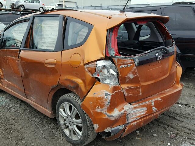 JHMGE8H8XAS800186 - 2010 HONDA FIT SPORT ORANGE photo 10