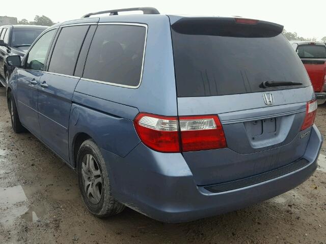 5FNRL38695B064359 - 2005 HONDA ODYSSEY EX BLUE photo 3