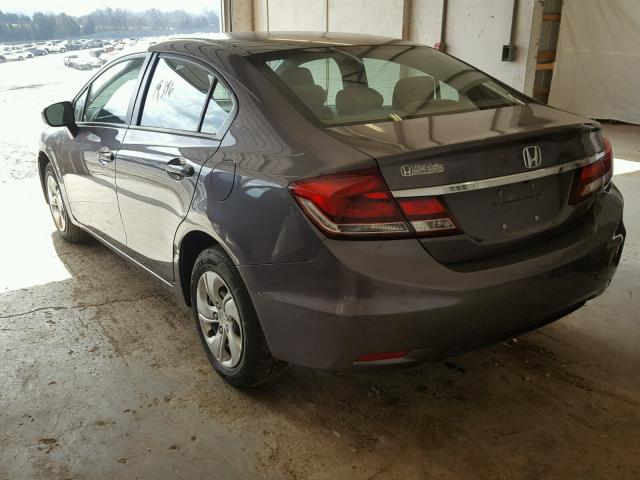 19XFB2F53FE097794 - 2015 HONDA CIVIC LX GRAY photo 3