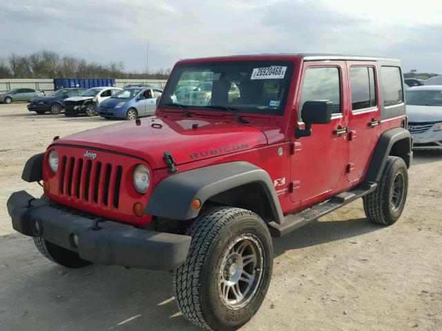 1J8GA39177L168261 - 2007 JEEP WRANGLER X RED photo 2