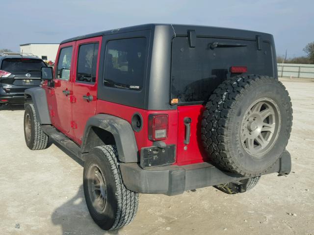 1J8GA39177L168261 - 2007 JEEP WRANGLER X RED photo 3