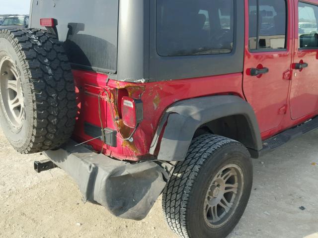 1J8GA39177L168261 - 2007 JEEP WRANGLER X RED photo 9