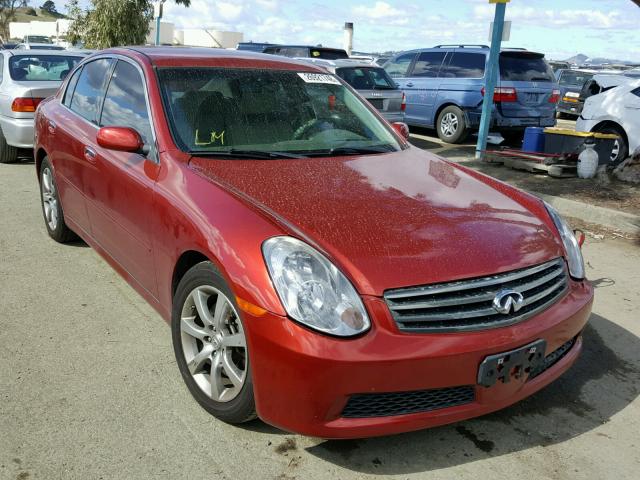 JNKCV51E05M209260 - 2005 INFINITI G35 MAROON photo 1