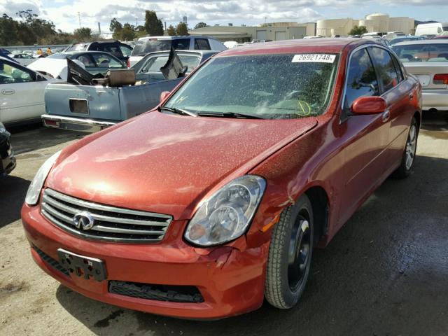 JNKCV51E05M209260 - 2005 INFINITI G35 MAROON photo 2