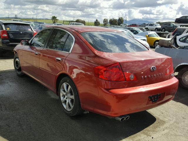 JNKCV51E05M209260 - 2005 INFINITI G35 MAROON photo 3