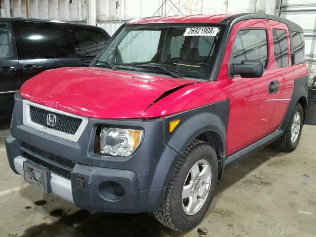 5J6YH27635L034242 - 2005 HONDA ELEMENT EX RED photo 2