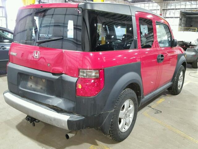 5J6YH27635L034242 - 2005 HONDA ELEMENT EX RED photo 4