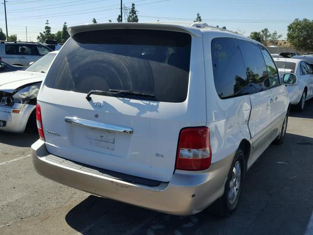 KNDUP132256704513 - 2005 KIA SEDONA EX WHITE photo 4