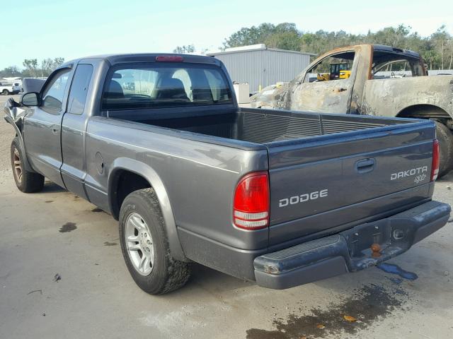 1D7GL12K14S659294 - 2004 DODGE DAKOTA SXT GRAY photo 3