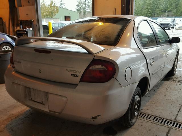 1B3ES56C75D192761 - 2005 DODGE NEON SXT SILVER photo 4