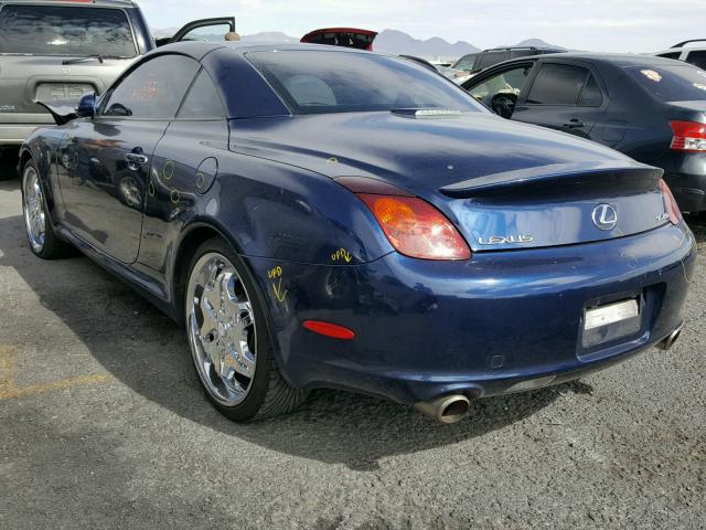 JTHFN48Y520016600 - 2002 LEXUS SC 430 BLUE photo 3