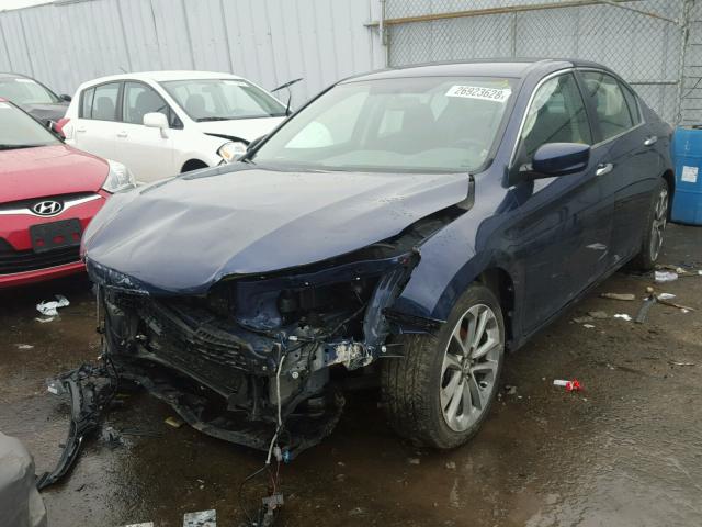 1HGCR2F51FA096789 - 2015 HONDA ACCORD SPO BLUE photo 2