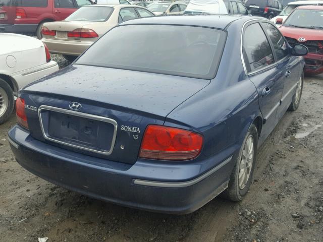 KMHWF35H54A911476 - 2004 HYUNDAI SONATA GLS BLUE photo 4