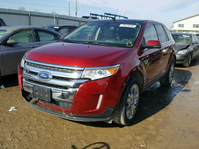 2FMDK3KC2DBC74191 - 2013 FORD EDGE LIMIT RED photo 2