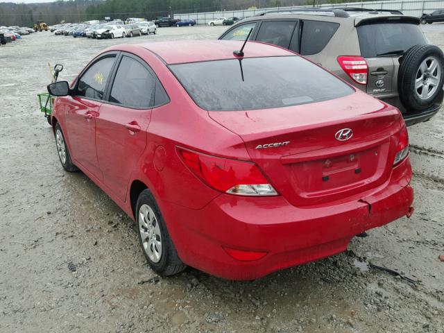 KMHCT4AE9FU846405 - 2015 HYUNDAI ACCENT GLS RED photo 3