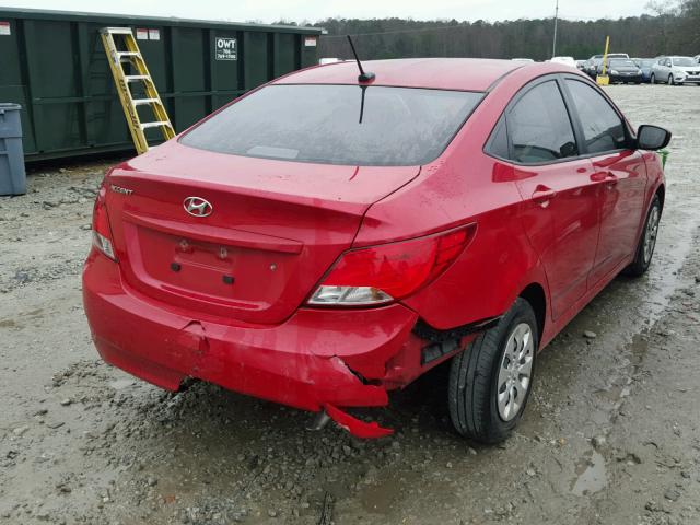 KMHCT4AE9FU846405 - 2015 HYUNDAI ACCENT GLS RED photo 4