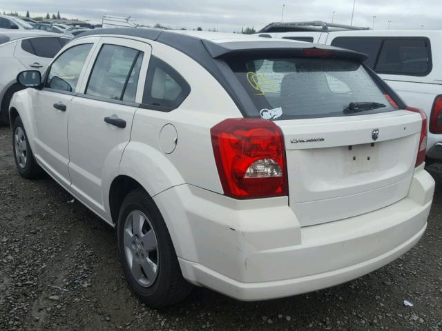 1B3HB28B78D571652 - 2008 DODGE CALIBER WHITE photo 3